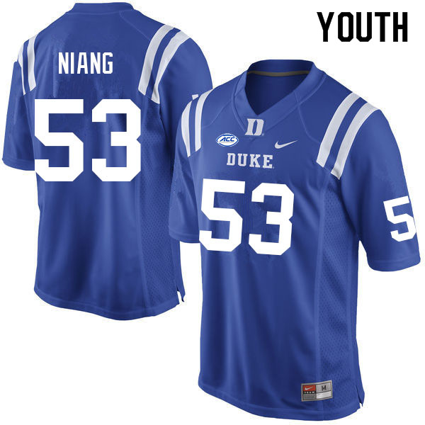 Youth #53 Ethan Niang Duke Blue Devils College Football Jerseys Sale-Blue - Click Image to Close